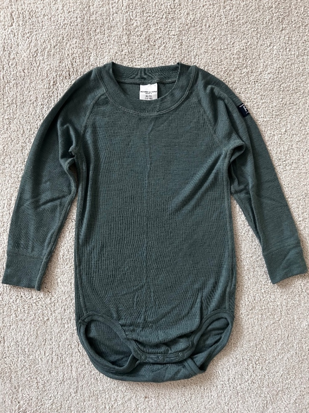 Polarn O Pyret 100% merino wool bodysuit 1-2Y 86/92cm